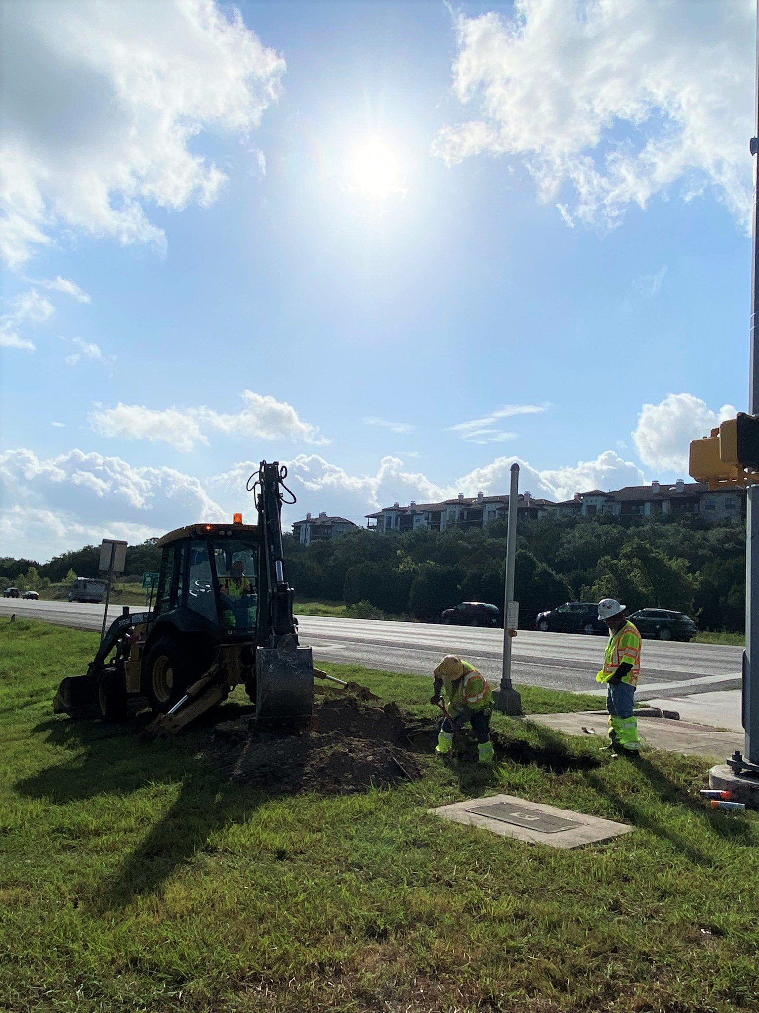 Crews perform utility investigations near Convict Hill Road in advance of project-related utility relocations beginning later this year, August 2021